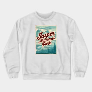 Retro Poster of Jasper National Park Crewneck Sweatshirt